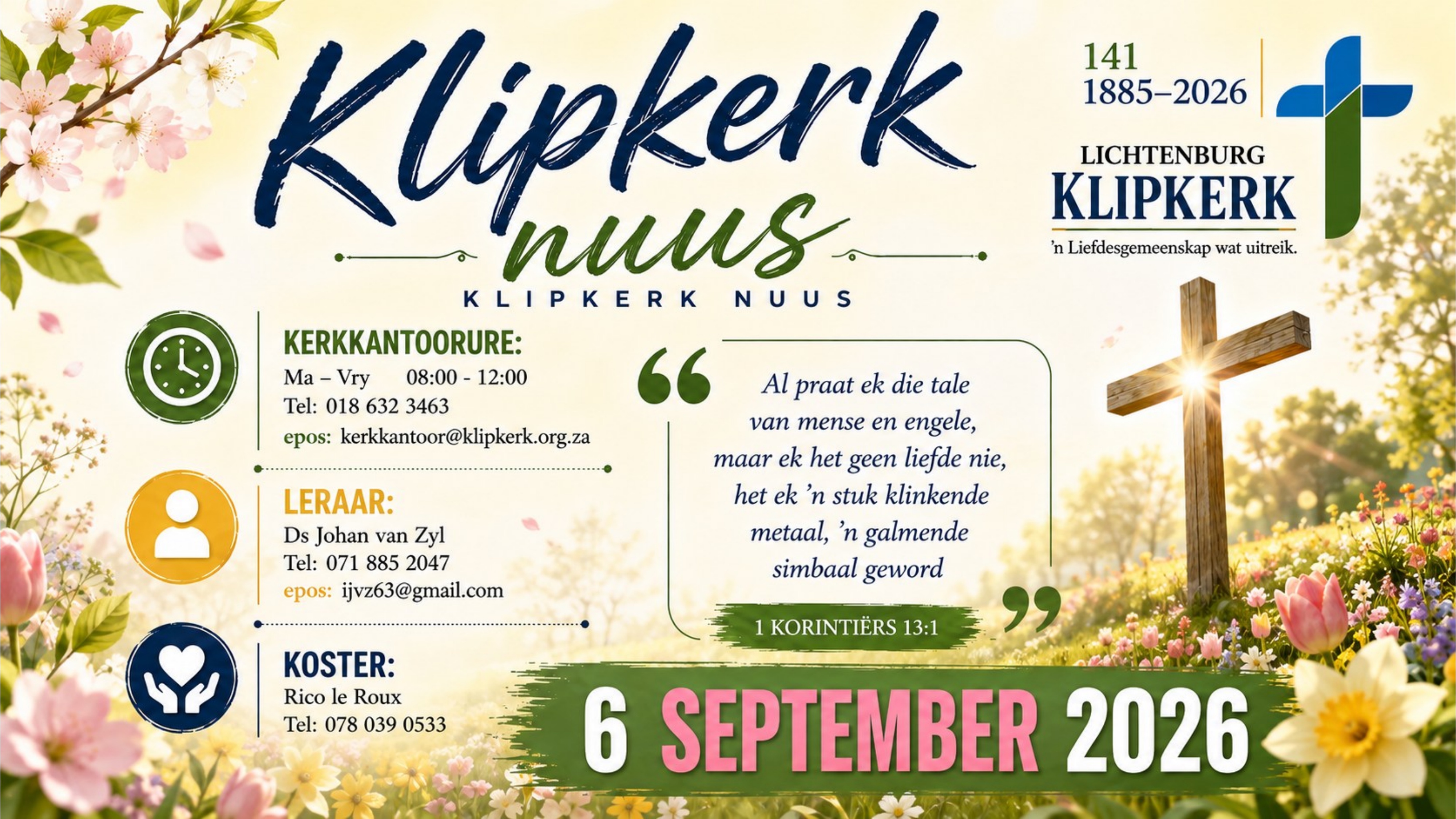 Weeknuus Lichtenburg N G Klipkerk, afkondigings